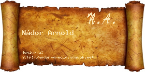Nádor Arnold névjegykártya